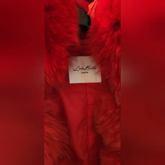 Red Fur Coat - Picture 3 of 4